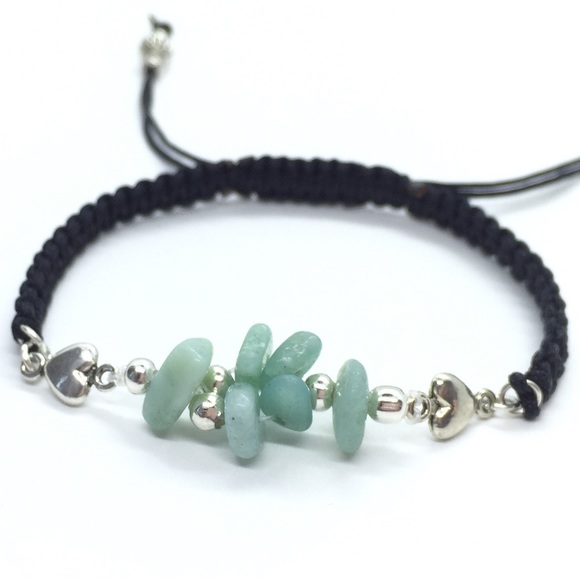 Aquamarine Gemstone Chips Shamballa Bracelet - Picture 3 of 5